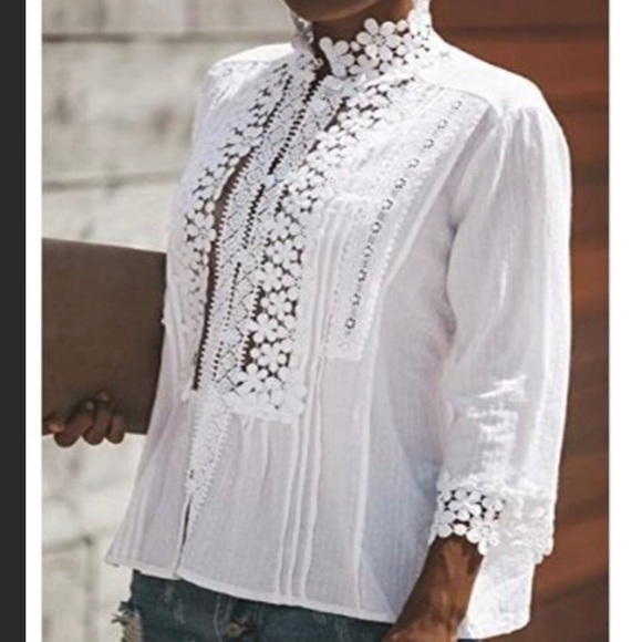 Boho lace crochet blouse - Picture 3 of 5